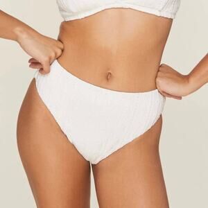 Andie Swim The 90's High Waisted Bottom Women's Medium Coco Off White